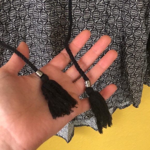 Boho Black White and Red Tunic size Medium - Picture 5 of 6